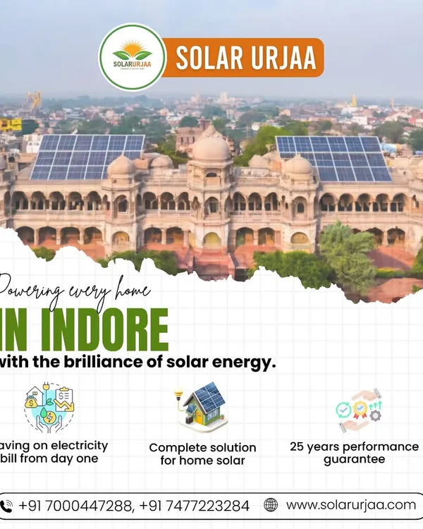 We are powering every home in Indore with the brilliance of solar energy. This image shows a large-scale installation on a heritage-style building, demonstrating our capability to handle any project.