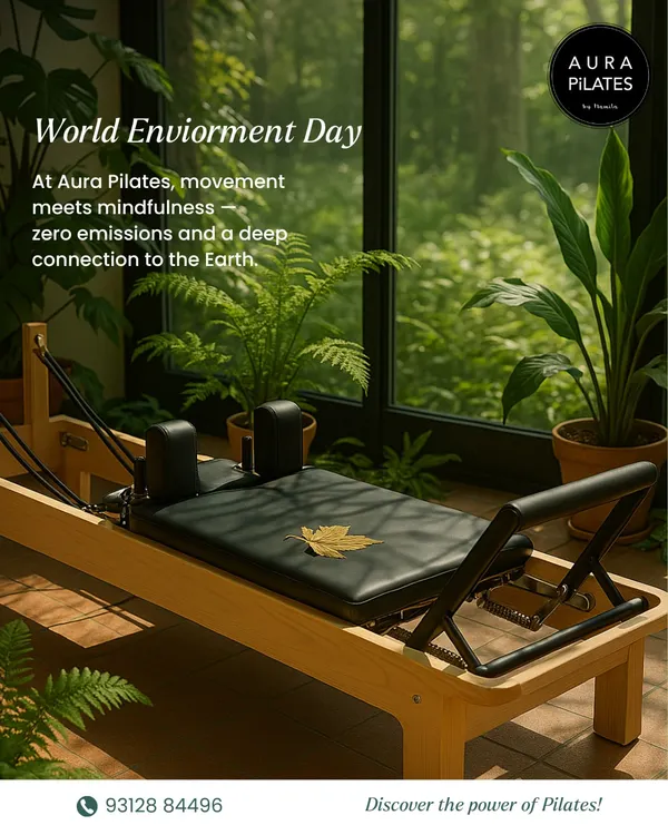 This World Environment Day, we celebrate that our equipment runs on your breath. No electricity, no emissions. Just conscious movement on our beautiful wooden Reformers, connecting you to both your body and the earth.