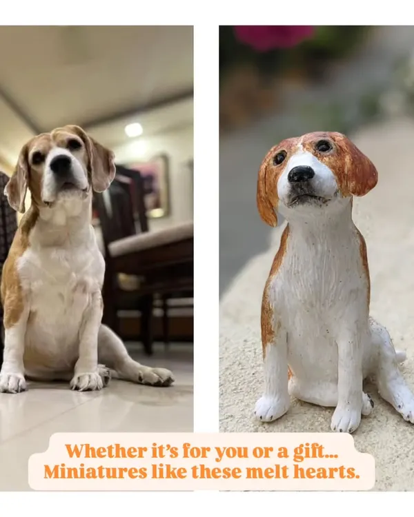 From a photo to a forever keepsake. This custom Beagle sculpture was made to capture the signature head-tilt and curious expression of a beloved pet. I focus on getting these small, characterful details just right.