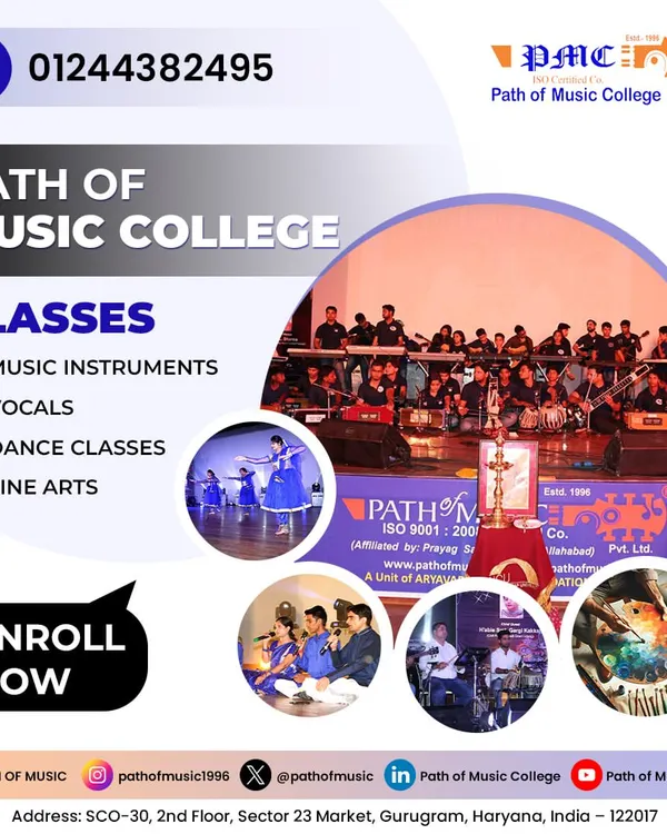 Explore your creative potential with our comprehensive arts programs. We offer expert instruction in musical instruments, vocal training, various dance forms, and fine arts for all ages. Enroll now to begin your journey at Path of Music College.