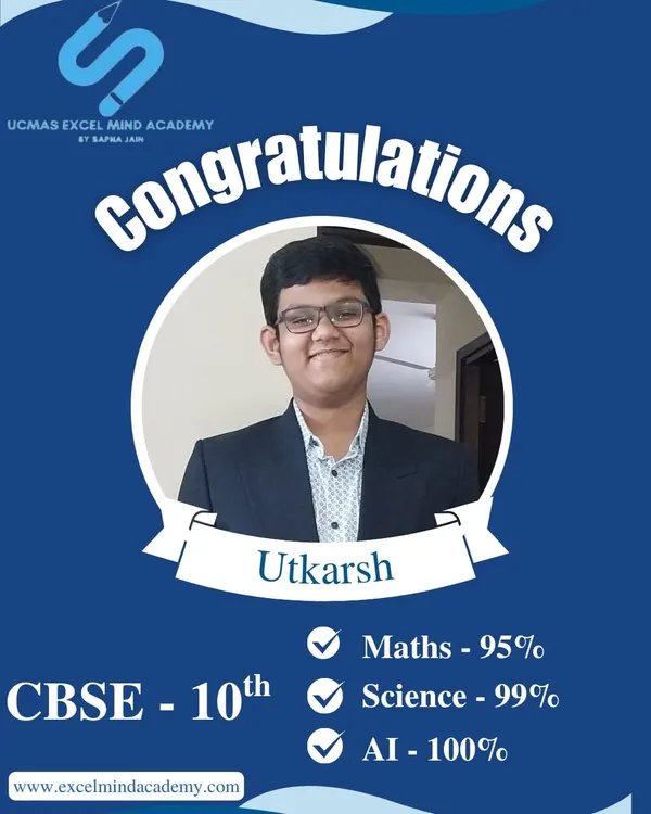 We celebrate the incredible achievement of our student, Utkarsh, who scored a remarkable 99% in Science and a perfect 100% in Artificial Intelligence in his CBSE Class 10 exams. This is a testament to his hard work and our result-oriented teaching methods.