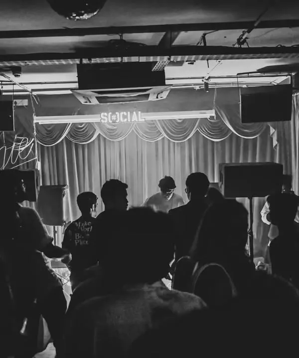 A black and white shot from the Dance Ok Please night in Bangalore. The energy was incredible, and I had a great time dropping a mix of drum and bass and jungle for a packed house.