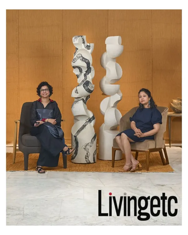 Our founders, Amrita Guha and Joya Nandurikar, featured in Livingetc India. The feature highlights our philosophy of integrating art as an anchor in our designs, as exemplified by the 'Totem' sculpture.