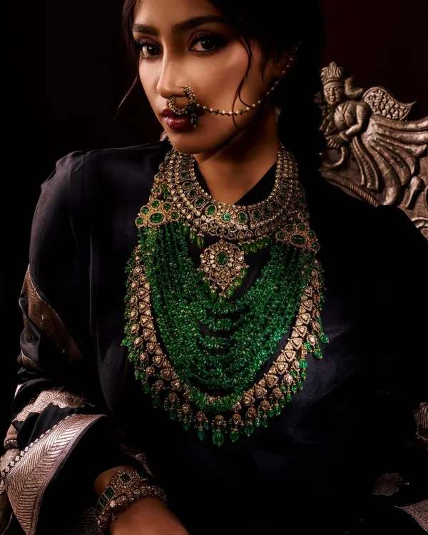 This is what I mean by moody and cinematic. I use light to sculpt every facet and shadow to create depth, making this magnificent emerald necklace the undeniable hero of the shot. This is luxury jewellery photography that commands attention.