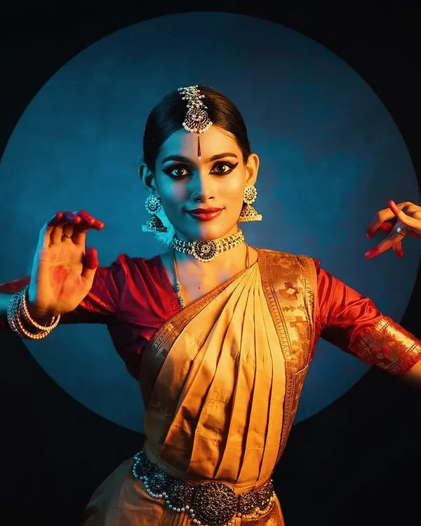 This is my student Madhusri, captured in a moment of grace as Ardhanareeshvara. This portrait reflects the dedication and artistry we cultivate at the studio, preparing dancers for powerful stage performances.