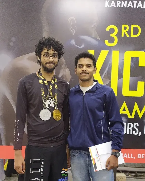 I'm incredibly proud of my students. Here is one of our fighters after winning medals at the 3rd State Level Kickboxing Championship. We don't just train, we build champions.