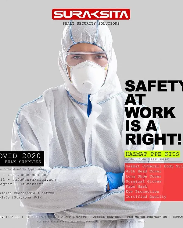 We provide complete Hazmat PPE kits to ensure maximum safety for individuals in high-risk environments. Each certified kit includes a full-body coverall, head and shoe covers, surgical gloves, a face mask, and eye protection, offering comprehensive defense against contaminants. We also offer SITRA certified options for specialized requirements.